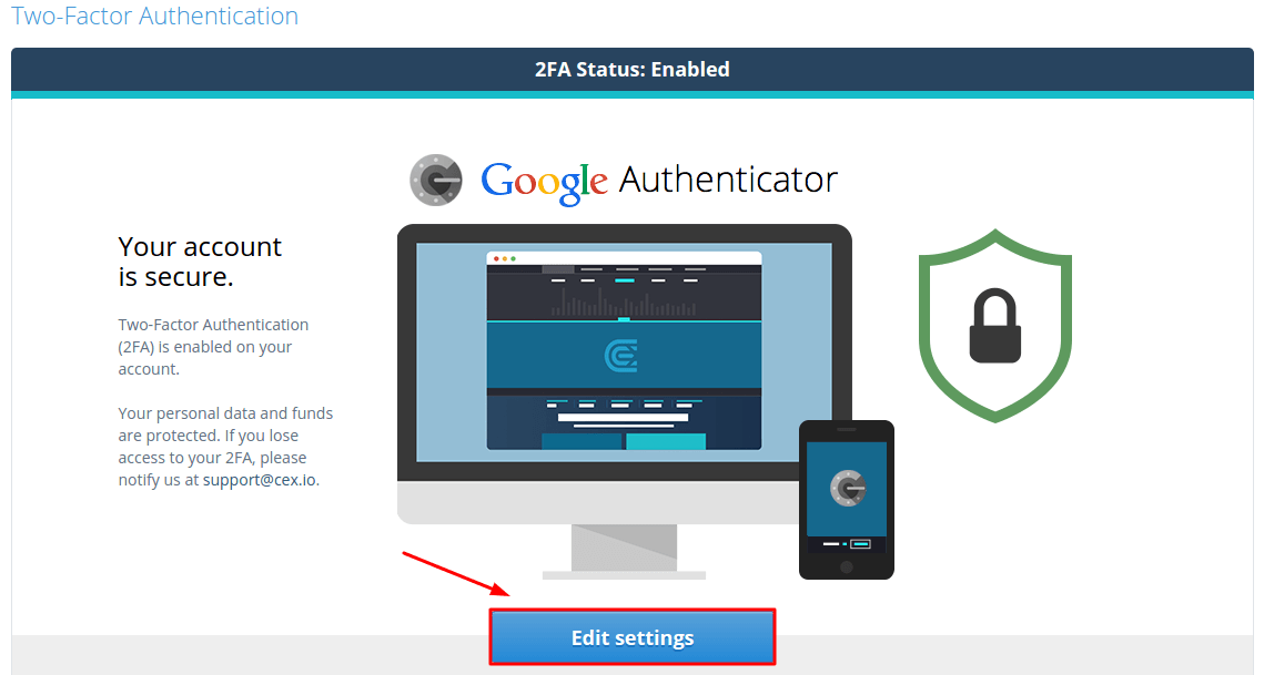 How to Enable CEXio 2FA with Protectimus Slim NFC