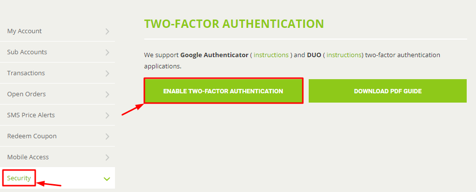 how to do two factor authentication on bitstamp