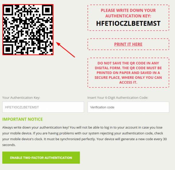 Bitstamp wrong qr code