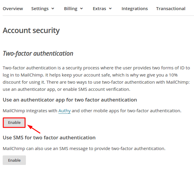 How to Enable MailChimp 2FA with Protectimus Slim NFC