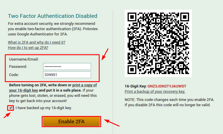 How to Enable Poloniex 2FA with Protectimus Slim NFC