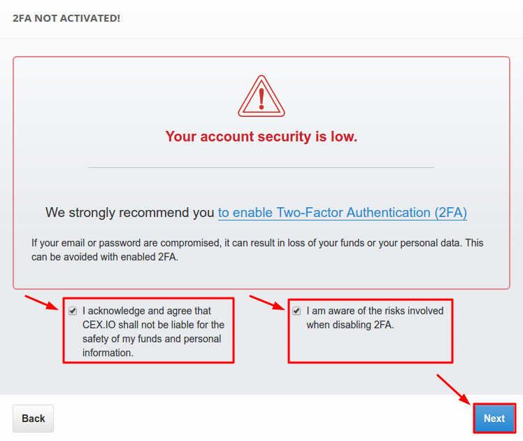 How to Enable CEXio 2FA with Protectimus Slim NFC