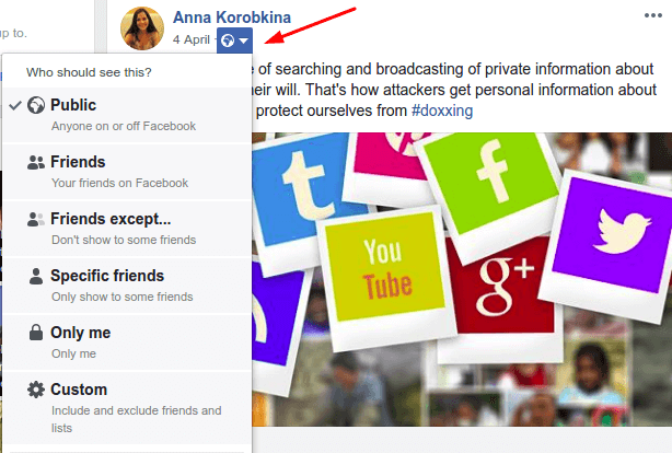 Facebook Posts Privacy Settings