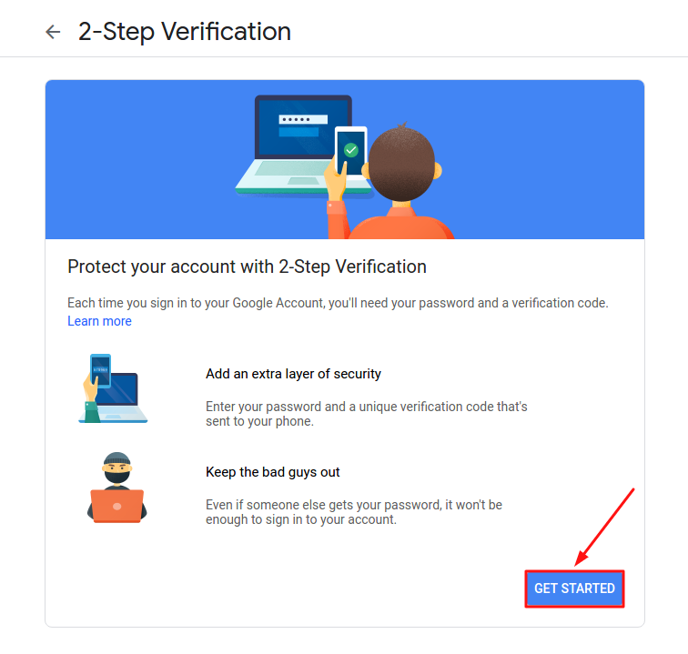 How to setup 2 step authentication in Gmail