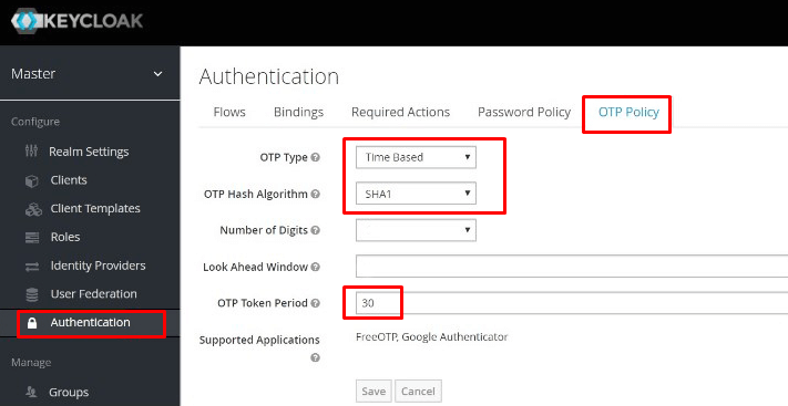 Keycloak two factor authentication with hardware tokens setup