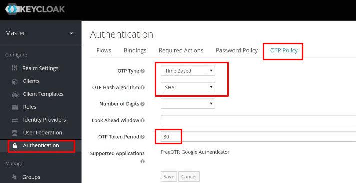 Keycloak two-factor authentication with hardware tokens setup