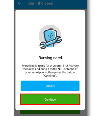 Keycloak multi-factor authentication with hardware token: set up Protectimus Slim NFC - burning seed