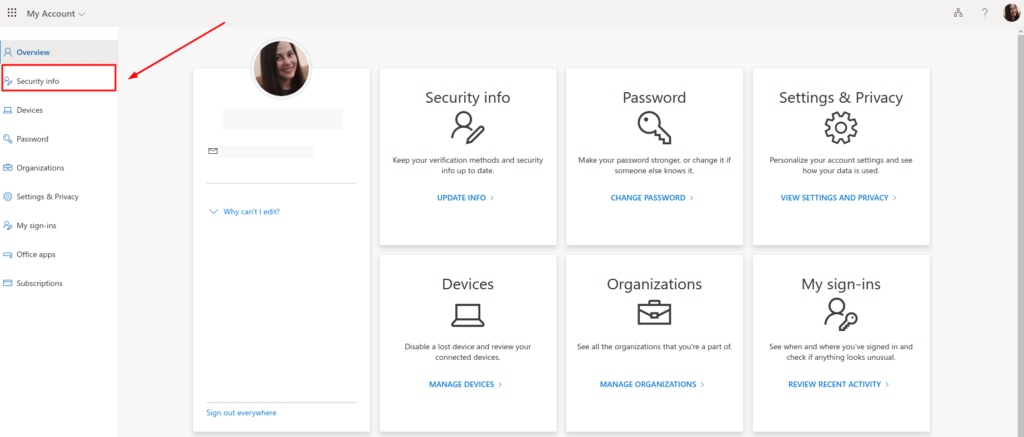 Office 365 hardware OTP token setup step 1