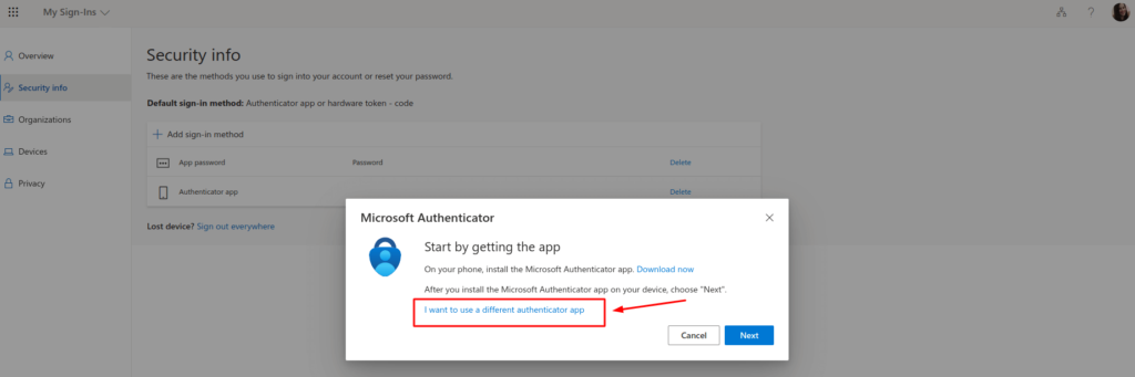 Office 365 2FA hardware tokens setup - step 4