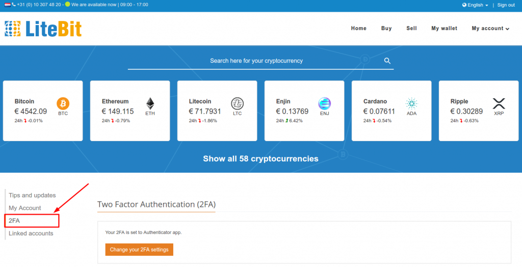 LiteBit 2FA with a hardware token Protectimus Slim NFC setup guide Step 3