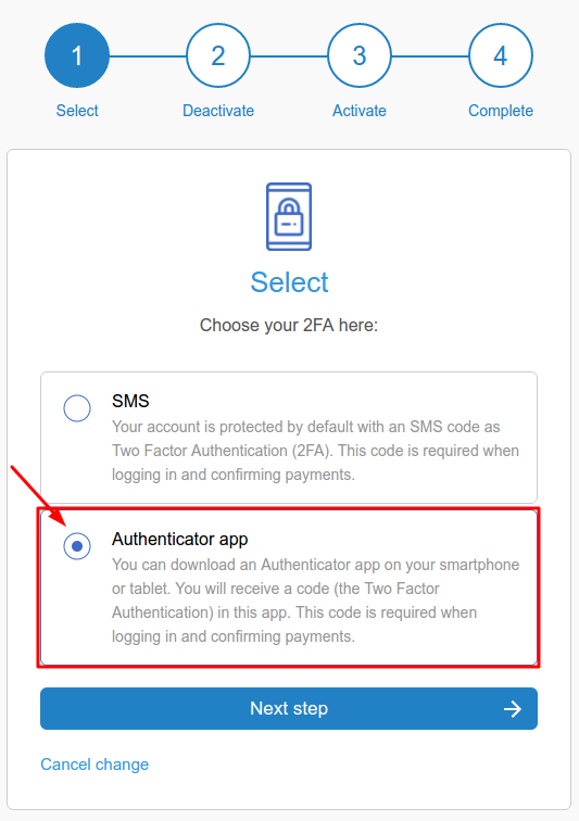 LiteBit 2FA with a hardware token Protectimus Slim NFC setup guide - Step 6