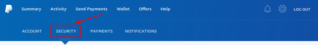 PayPal account settings security