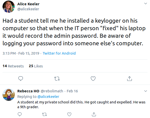 Keylogger spread example