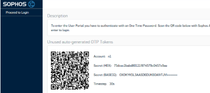 Sophos OTP with hardware tokens Protectimus Slim NFC - Step 3 (QR code)