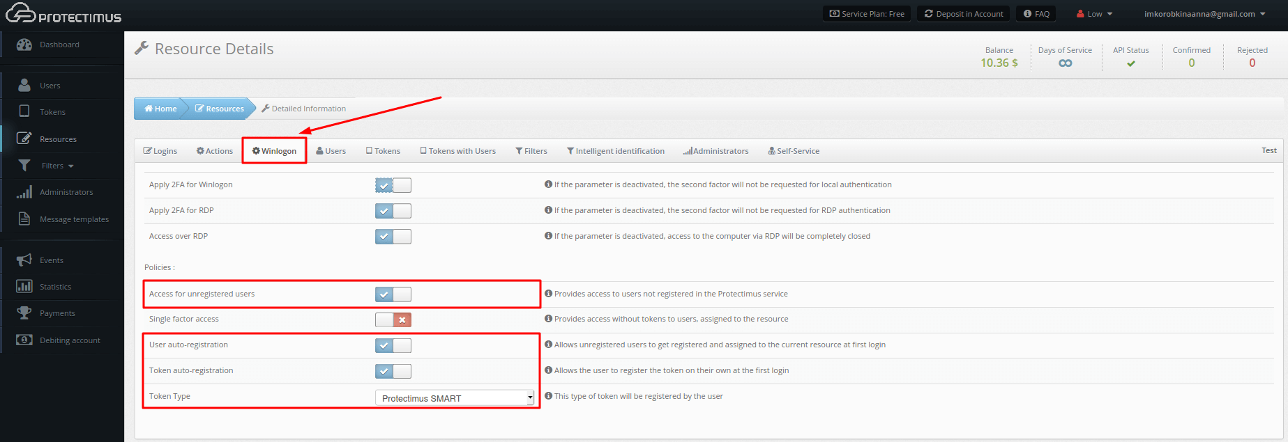 Automatic user and token registration setup