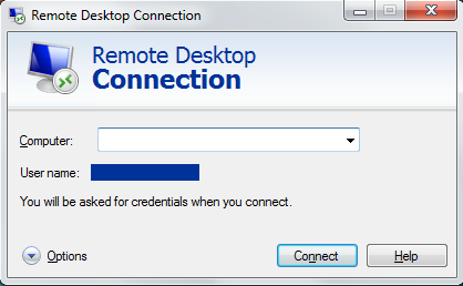 Remote work over remote desktop connection