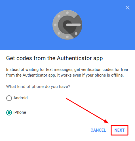 Google authenticator app