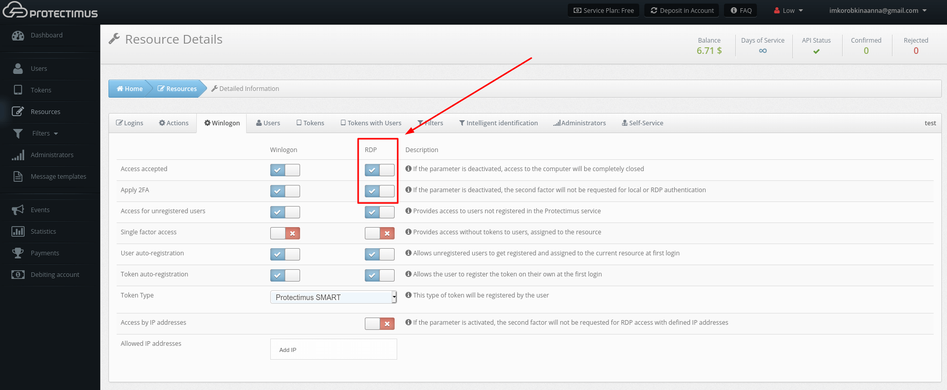 Enable two-factor authentication for RDP connection