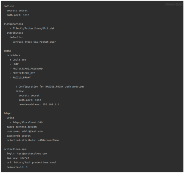 MultiFactor Authentication for RADIUS Protectimus Ltd