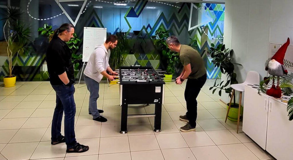 Table football on Protectimus kitchen