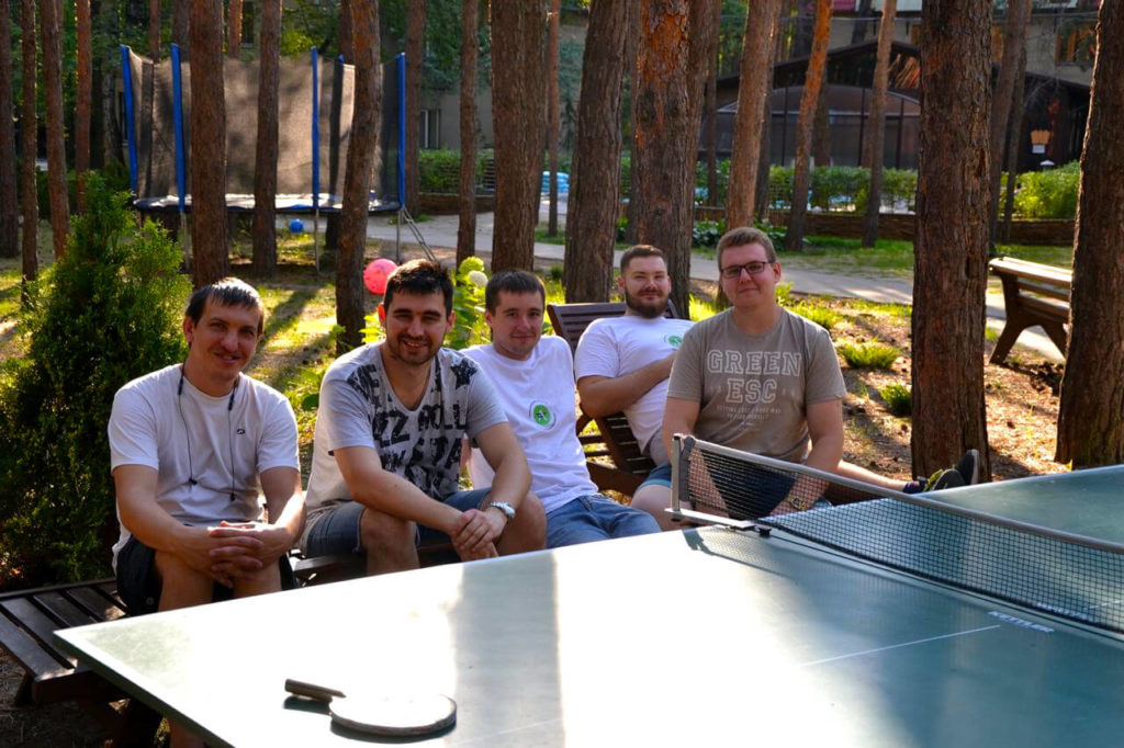 Table tennis during the team building