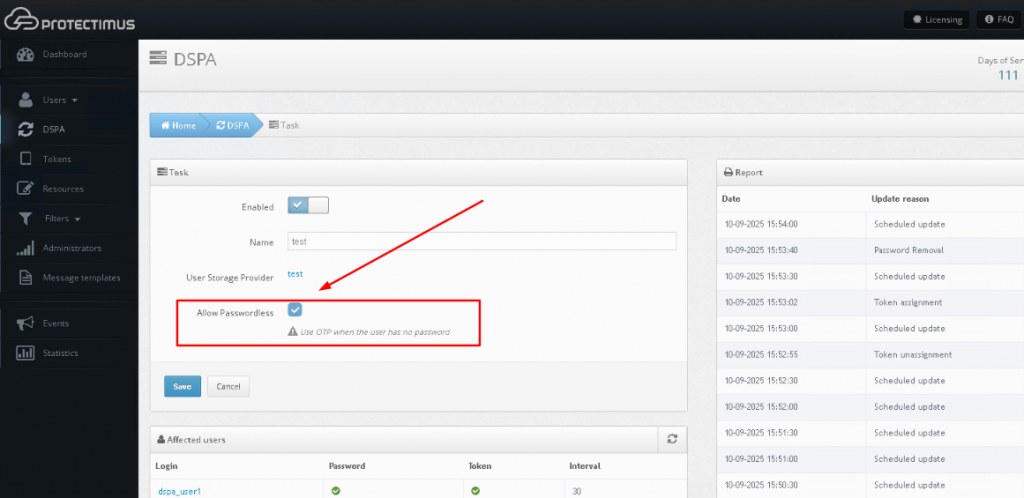 Passwordless Authentication with Protectimus DSPA