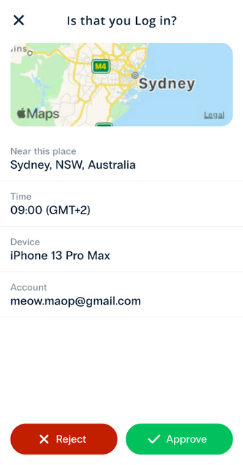 Push notifications with data signing function