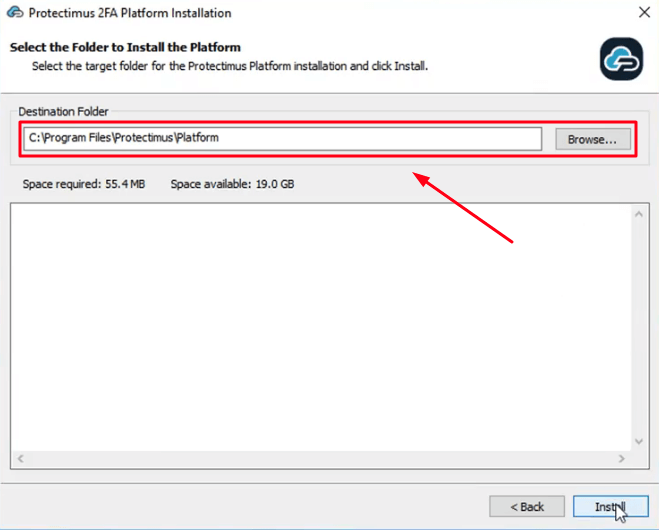How to install the Protectimus On-Premise Two-Factor AUthentication Platform on Windows - step 12