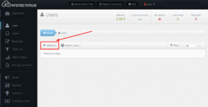 Protectimus two-factor authentication sytem setup - Click Add User