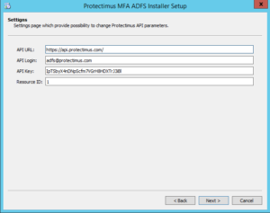 How to set up ADFS two-factor authentication with Protectimus - step 3