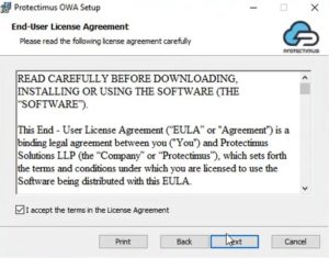 Protectimus OWA two-factor authentication component installation - step 2