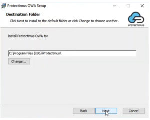 Protectimus OWA two-factor authentication component installation - step 3