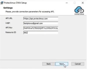 Protectimus OWA two-factor authentication component installation - step 4