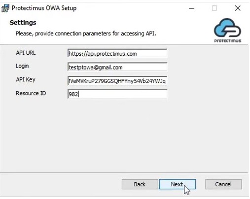 Protectimus OWA multi-factor authentication component installation - step 4