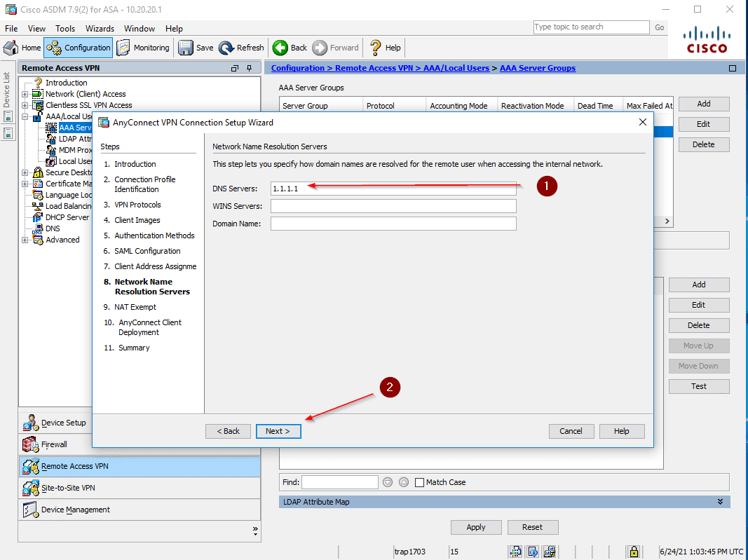 Cisco AnyConnect two-factor authentication setup - step 14