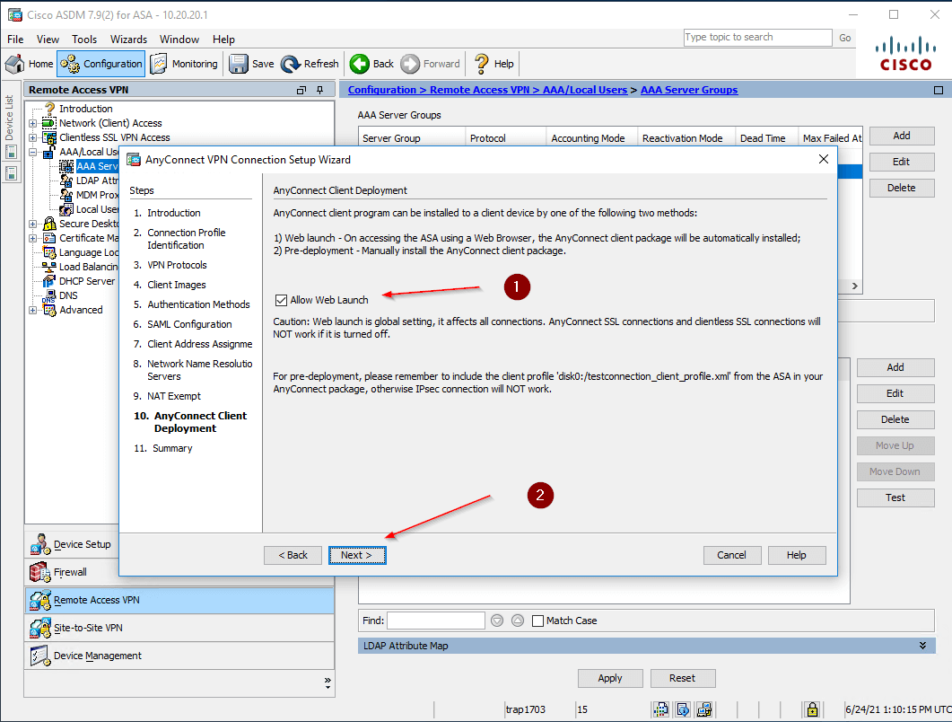 Cisco AnyConnect two-factor authentication setup - step 16