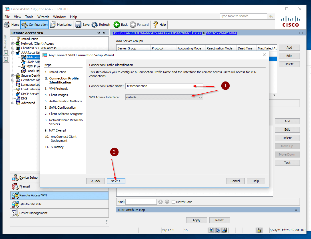 Cisco AnyConnect two-factor authentication setup - step 5