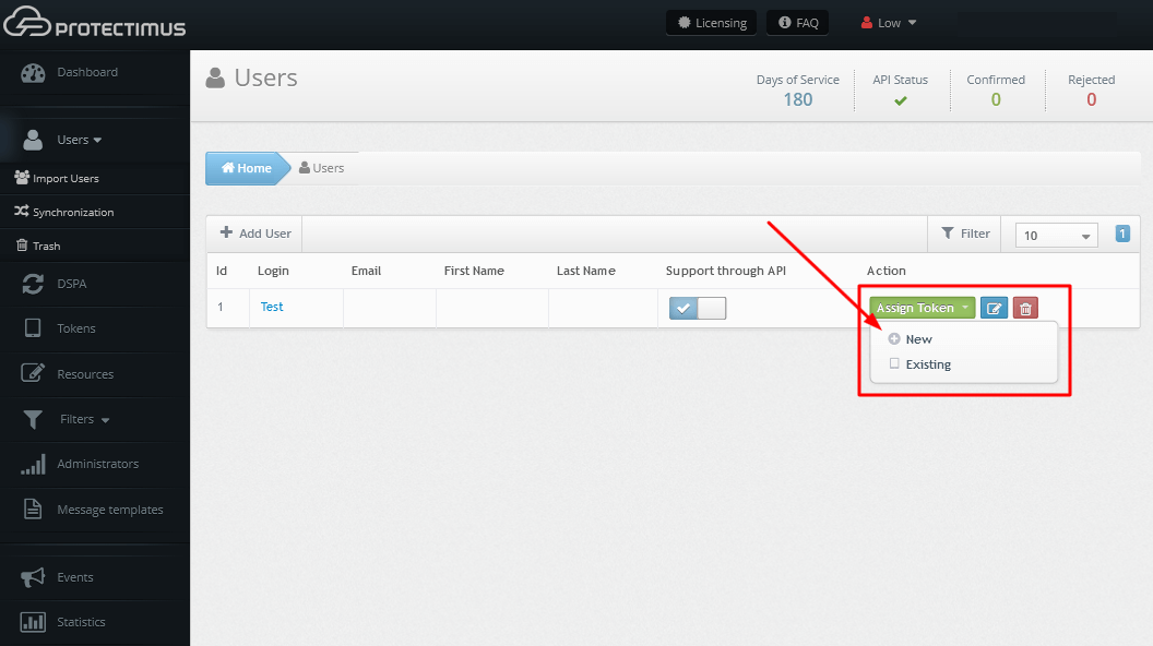 protectimus-dspa-setup-9 - Protectimus Limited Protectimus DSPA setup - How to add users tokens manually - step 1