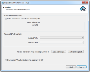 Protectimus Winlogon installation - step 5