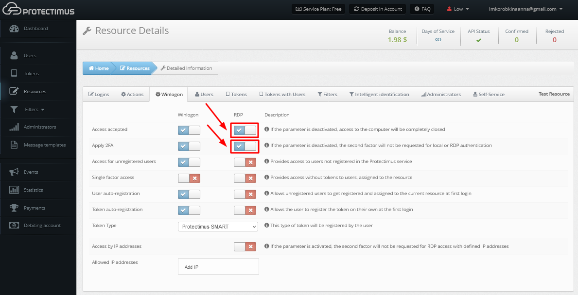 Protectimus Winlogon setup - access over RDP with 2FA