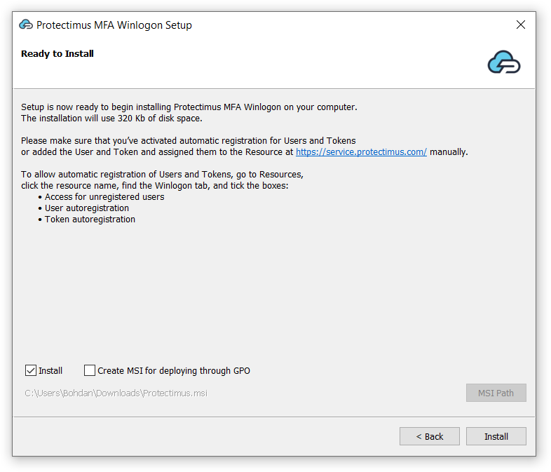 Protectimus-Winlogon-setup-step-7-ready-to-install - Protectimus Limited Protectimus Winlogon setup - step 7 (Ready to Install)