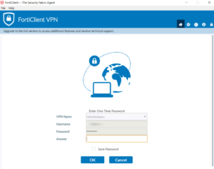 Test Protectimus 2FA setup for Fortinet VPN Login - step 2