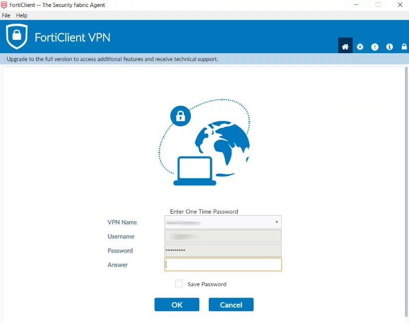 Test Protectimus 2FA setup for Fortinet VPN Login - step 2