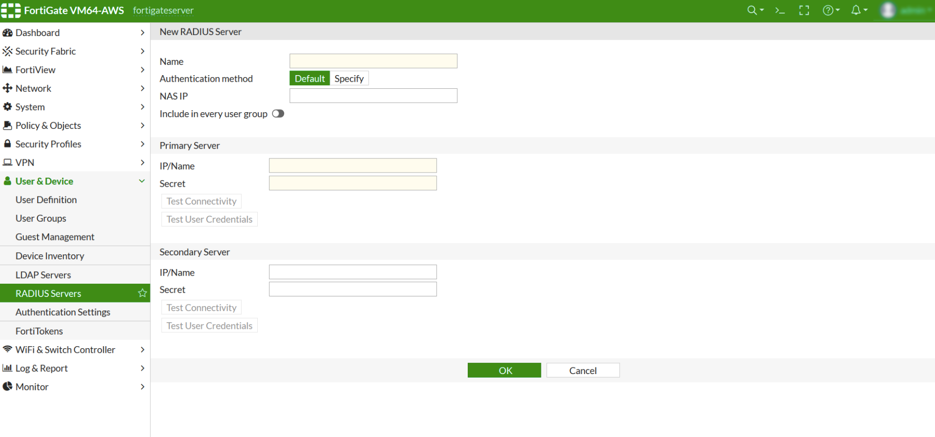 Fortinet Fortigate VPN MFA setup - step 2