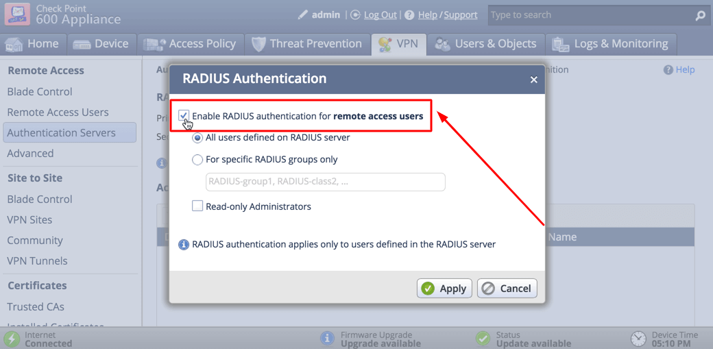 Check Point VPN 2FA Setup  - step 7