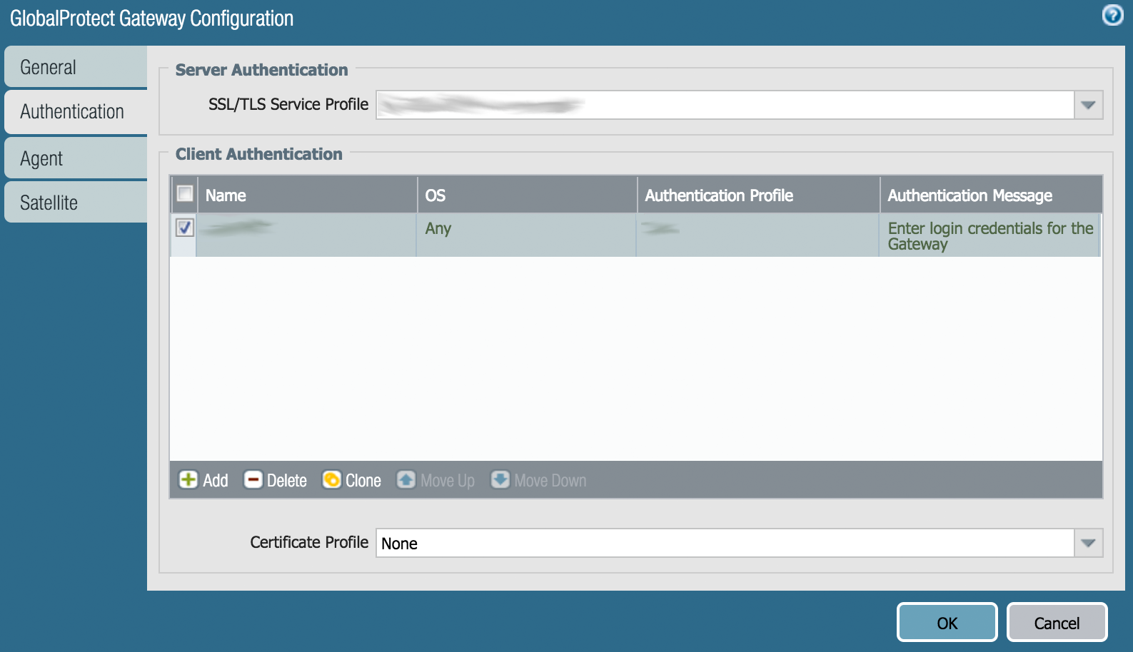 Palo Alto Global Protect VPN 2FA setup - Assign the Authentication Profile to the GlobalProtect Gateway