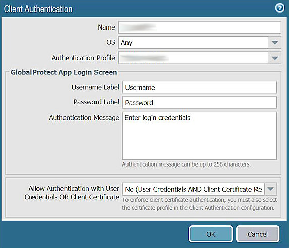 Palo Alto Global Protect VPN 2FA setup - Assign the Authentication Profile to the GlobalProtect Gateway step 2