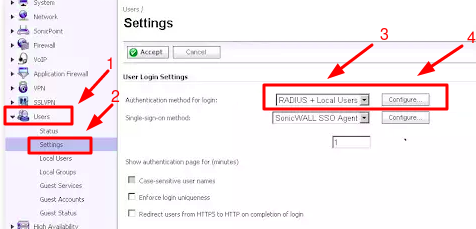 SonicWall VPN 2FA setup - SonicOS 6.2 - Step 1