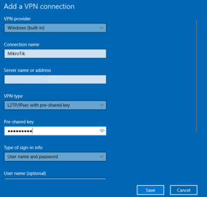 Windows VPN setup - step 1