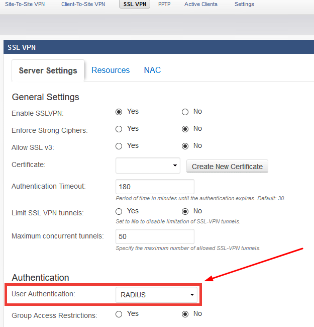 How to set up Barracuda SSL VPN multi-factor authentication via RADIUS - step 4